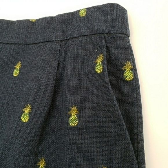 J. Crew Factory Navy Blue Pineapple Printed Cotton Skirt - Picture 5 of 9